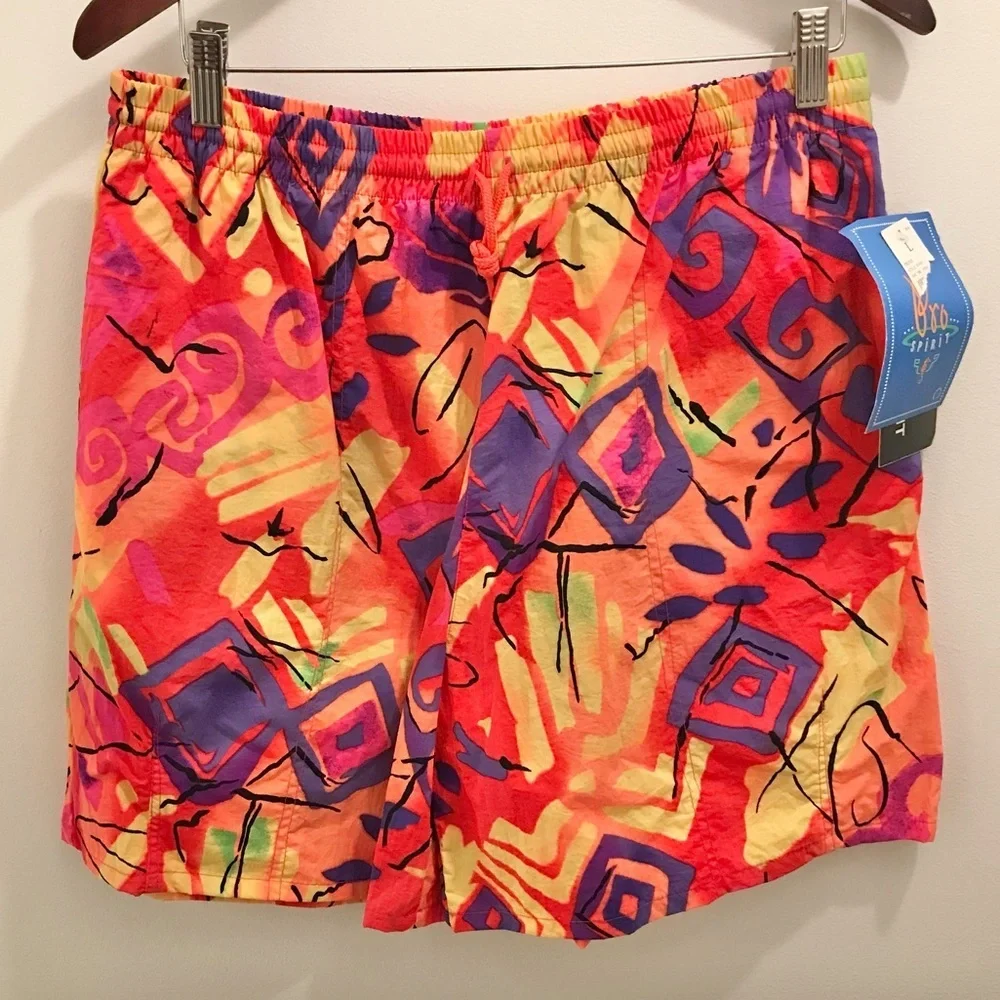 NWT Vintage Pro Spirit Shorts Large Water Repellant 90s neon retro